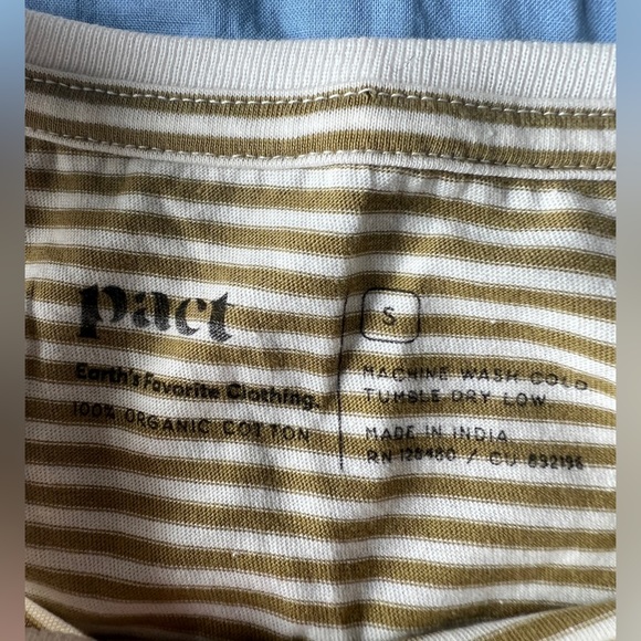 Pact Womens Organic Cotton Preppy Green White Striped Sleeveless Top Small - Picture 3 of 8